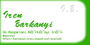 iren barkanyi business card